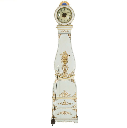 Antique Swedish White & Gold Mora Clock