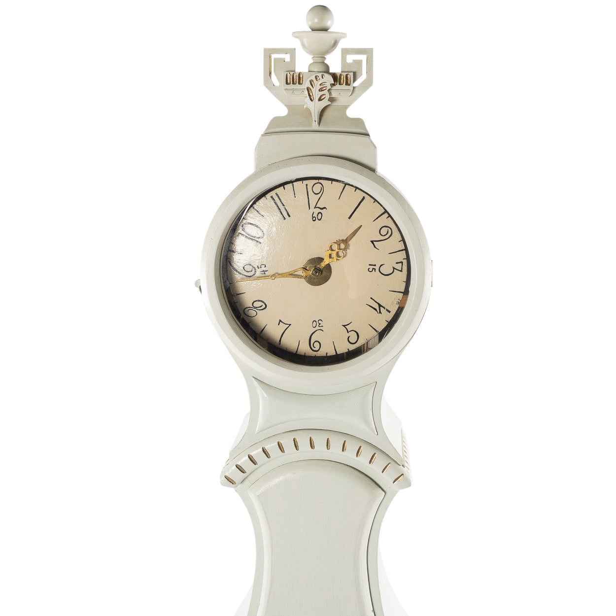 White & Gold Antique Mora Clock | 19th Century, 222cm | Mora Clock 05